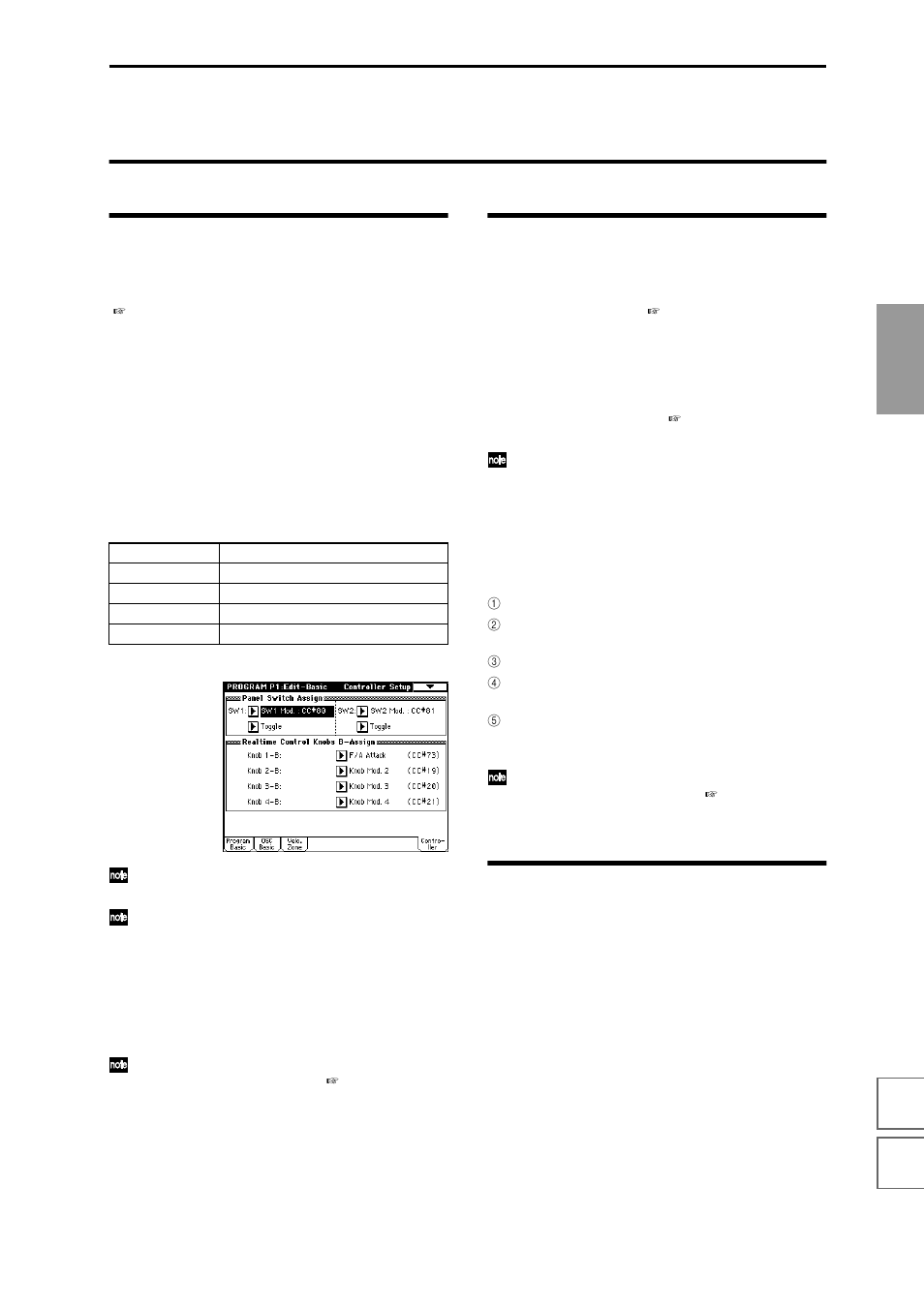 Other functions, Setting the function of [sw1] and [sw2, Controls [1]–[4 | Adjusting the contrast (brightness) of the lcd, Screen, P.145), 4], and the [sw1] and [sw2, P.145 | KORG sampler User Manual | Page 153 / 167