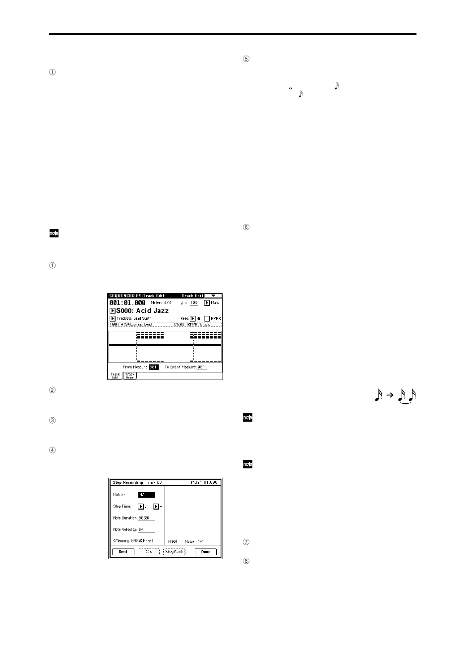 Recording other tracks, Step recording | KORG sampler User Manual | Page 60 / 167
