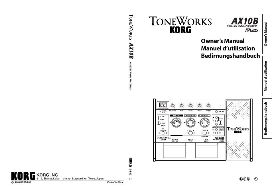 KORG AX10B User Manual | 40 pages