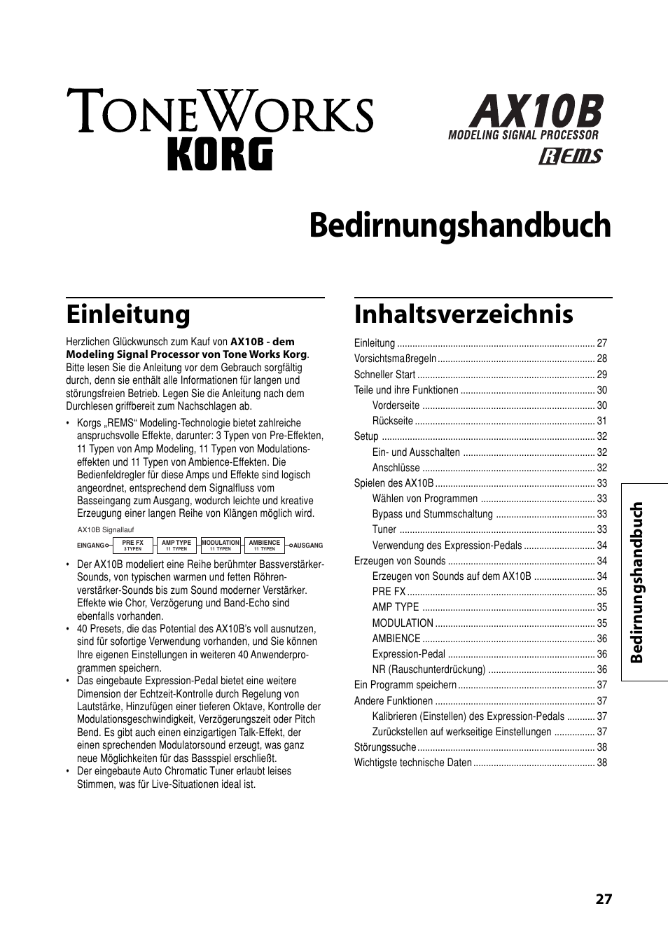 KORG AX10B User Manual | Page 27 / 40