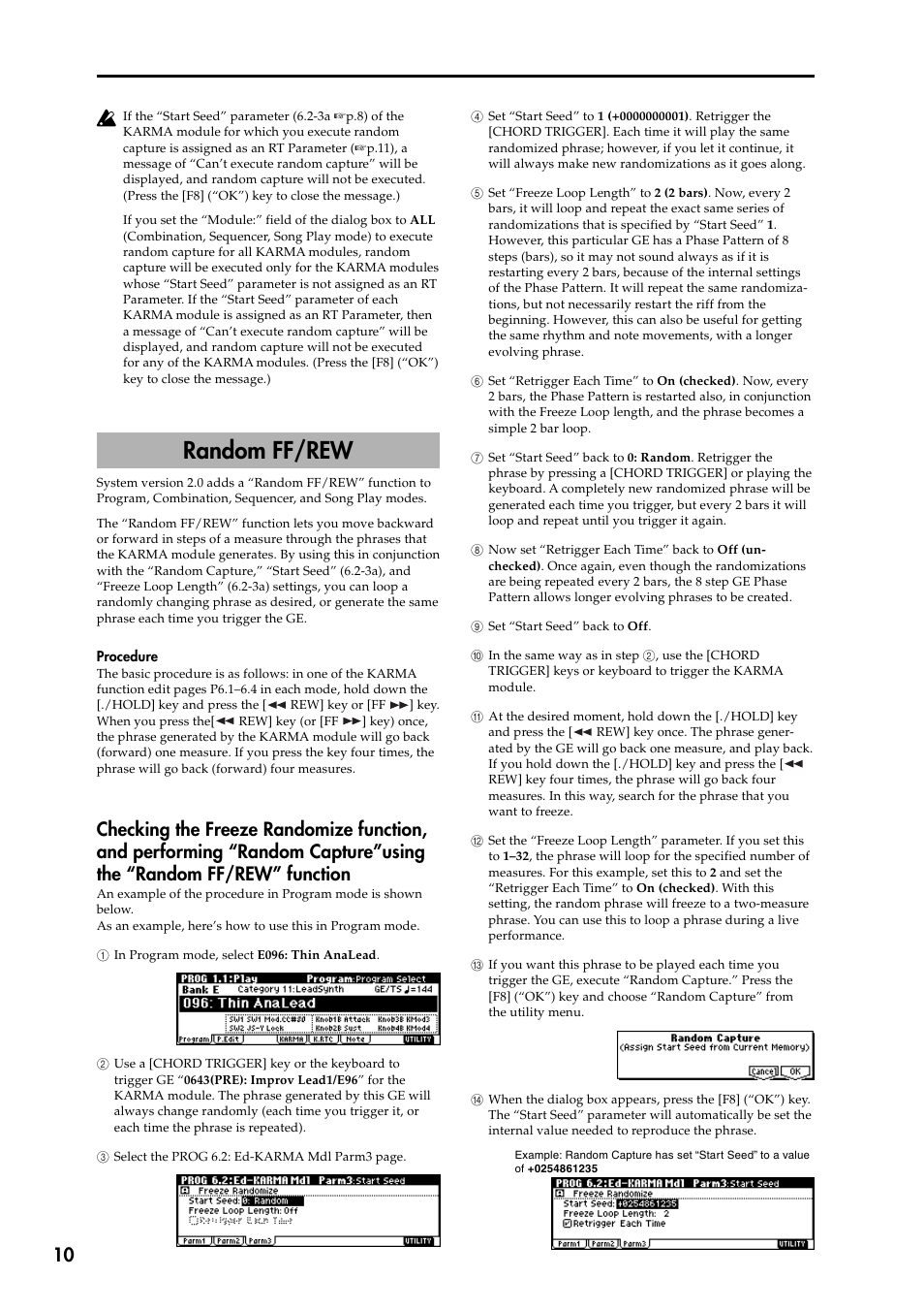 Random ff/rew | KORG KARMA 2 User Manual | Page 11 / 30