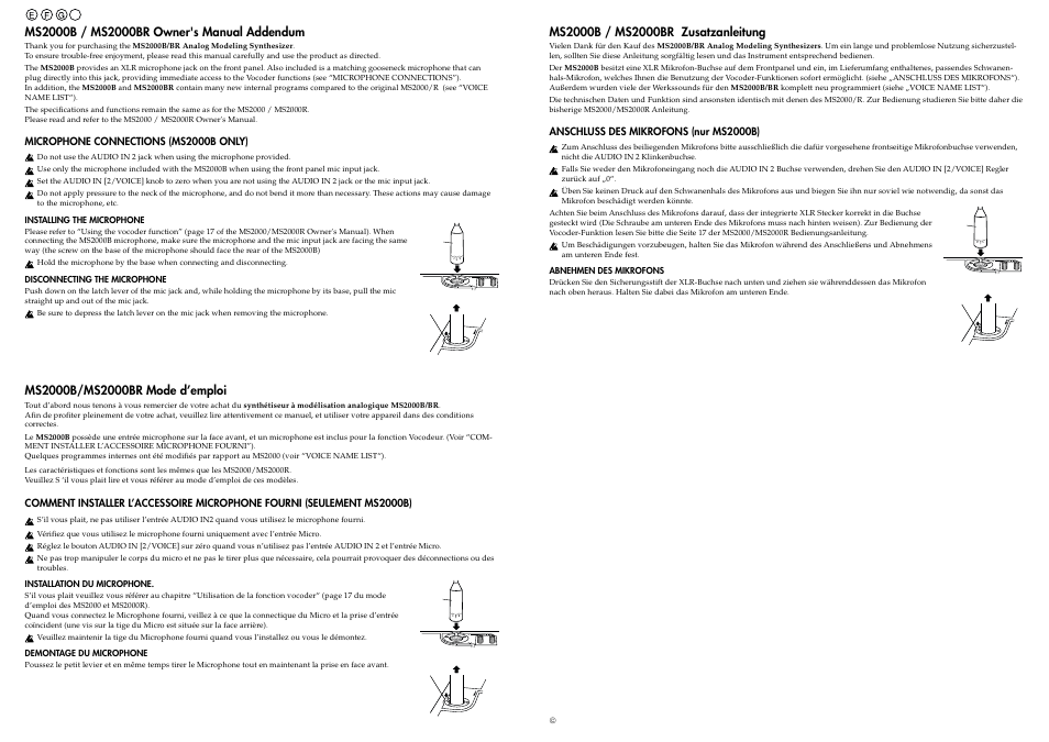 KORG MS2000BR User Manual | 2 pages