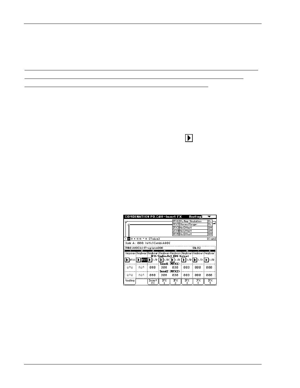 Effects & eq in combi mode, Combi insert effects | KORG TRITON Musical Instrument User Manual | Page 42 / 91