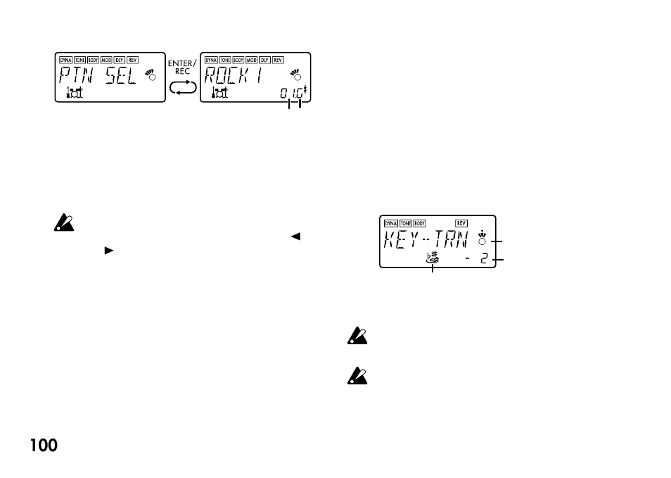 Aux pitch-modus | KORG Pandora PX4A User Manual | Page 100 / 121