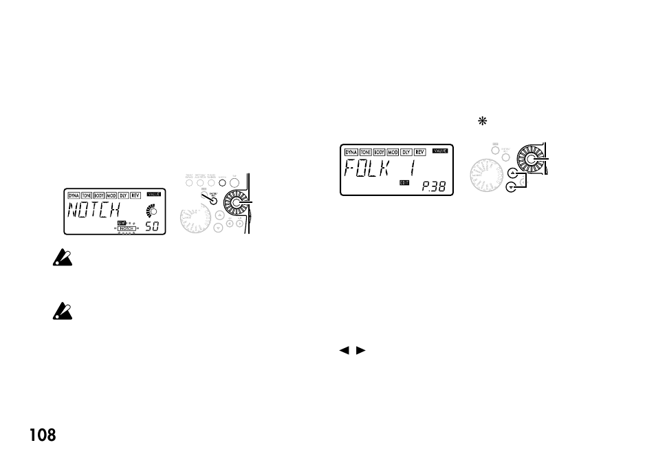 8) notch (notch-effekt), 9) rename (umbenennung), 10) write (speichern) | KORG Pandora PX4A User Manual | Page 108 / 121