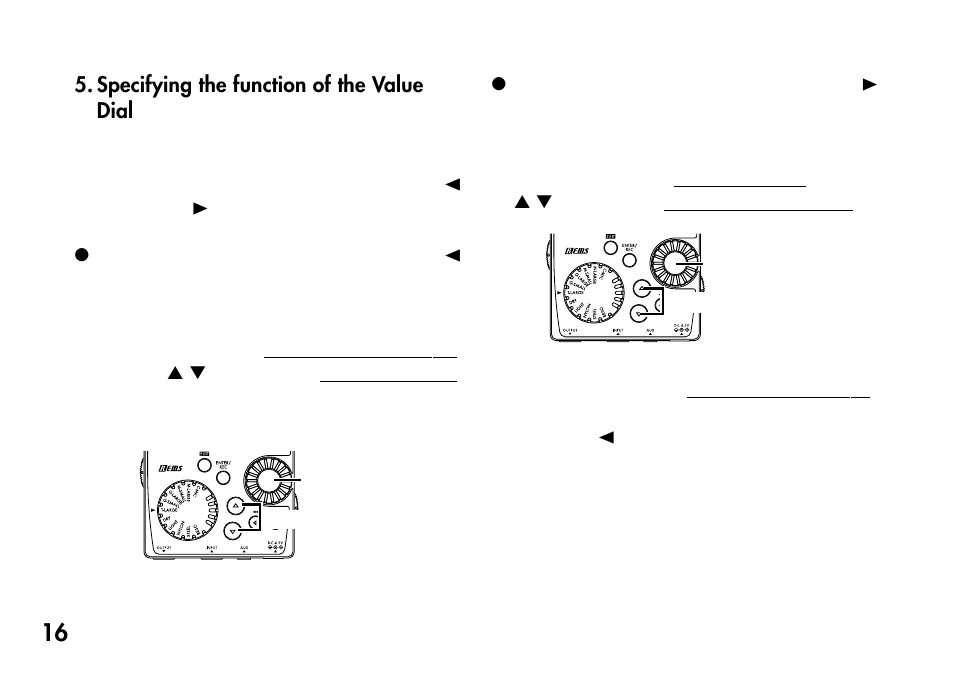 Specifying the function of the value dial, Specifying the function of the value, Dial | KORG Pandora PX4A User Manual | Page 16 / 121