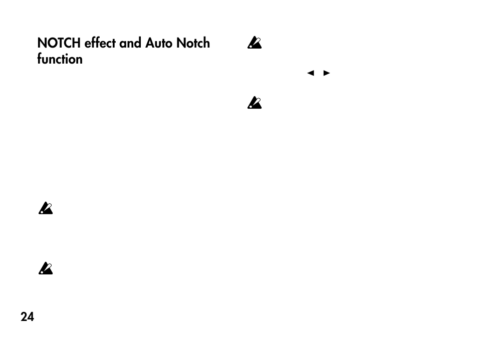 Notch effect and auto notch function | KORG Pandora PX4A User Manual | Page 24 / 121
