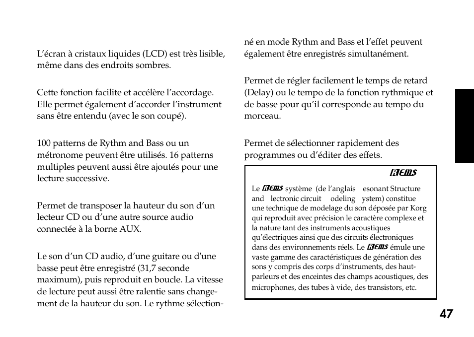KORG Pandora PX4A User Manual | Page 47 / 121