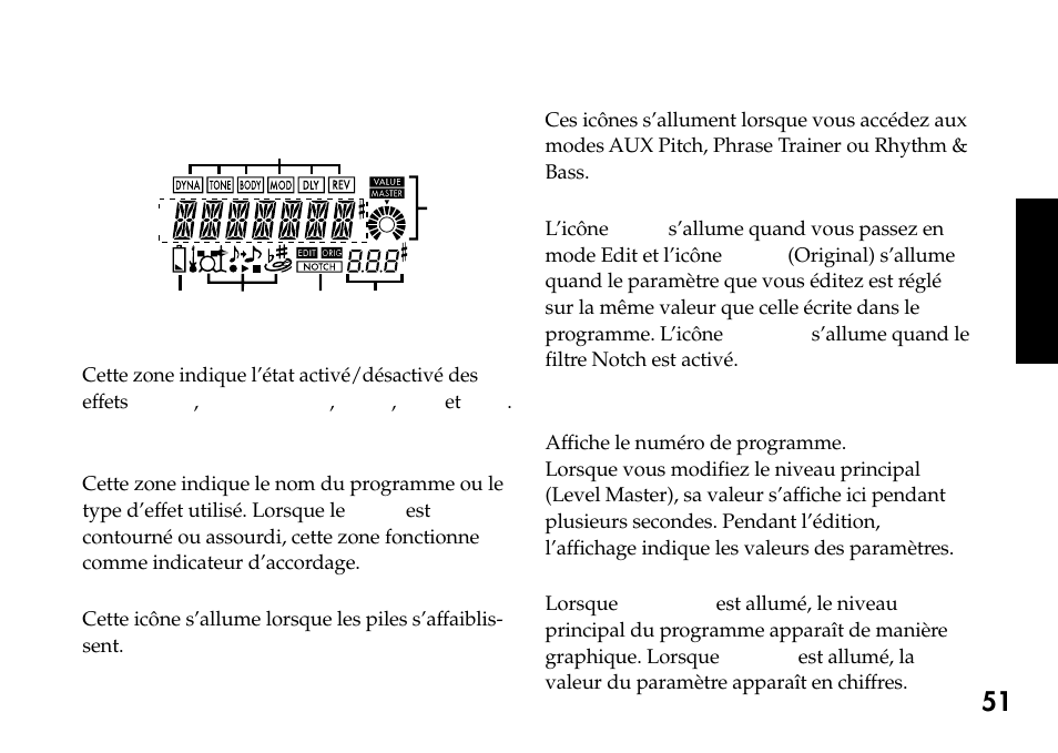 Ecran lcd | KORG Pandora PX4A User Manual | Page 51 / 121