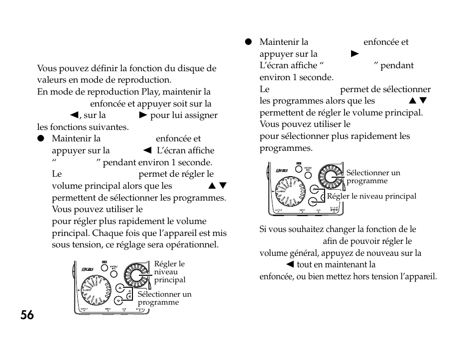 Définition de la fonction du disque de valeurs, Définition de la fonction du disque de, Valeurs | KORG Pandora PX4A User Manual | Page 56 / 121