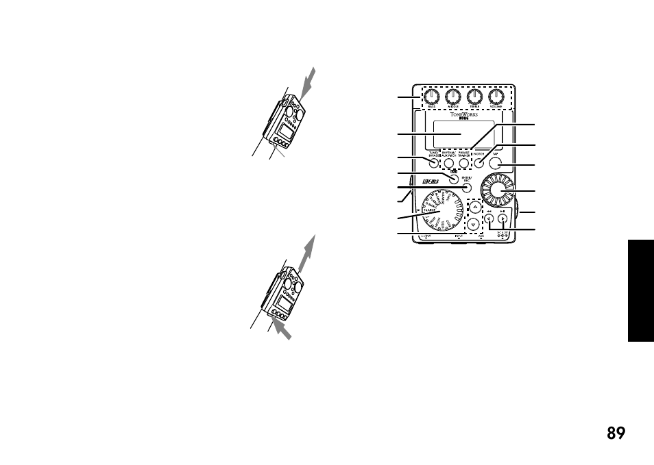 Bedienelemente und anschlüsse, Bedienelemente und anschlüsse89 | KORG Pandora PX4A User Manual | Page 89 / 121