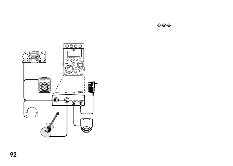 Herstellen der anschlüsse | KORG Pandora PX4A User Manual | Page 92 / 121