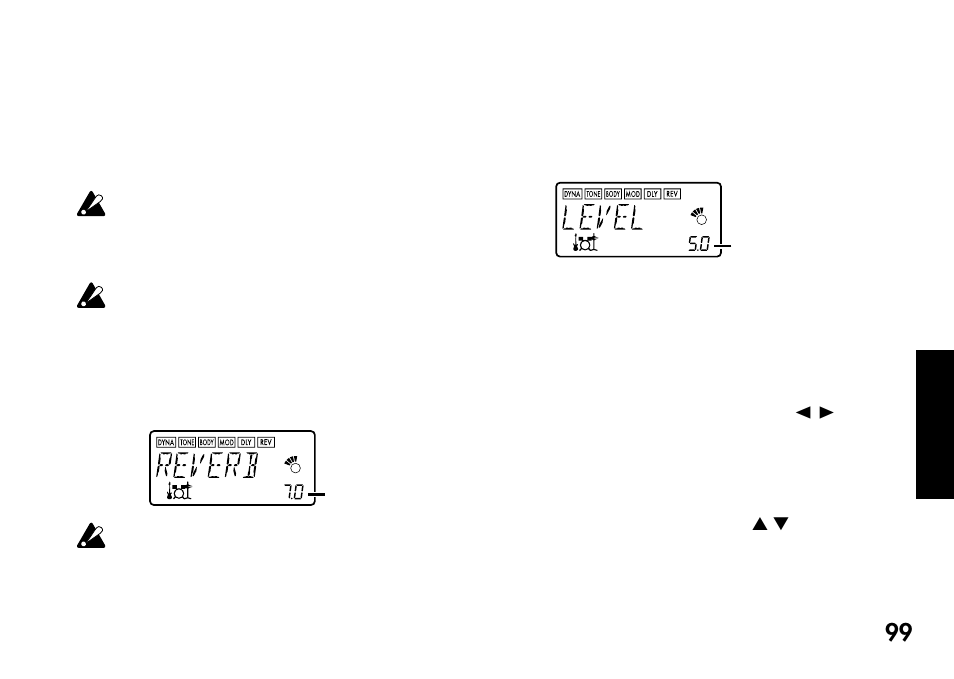 Hallanteil rhythm & bass, Rhythm & bass level, Chain-pattern | KORG Pandora PX4A User Manual | Page 99 / 121