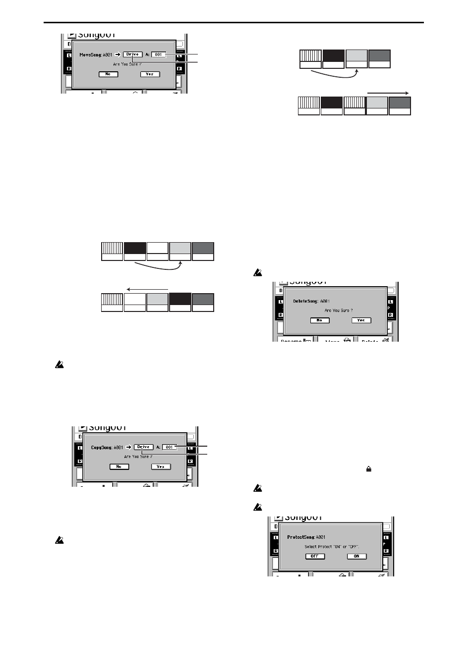 Before moving, After moving, Before copying | After copying | KORG D3200 User Manual | Page 128 / 200