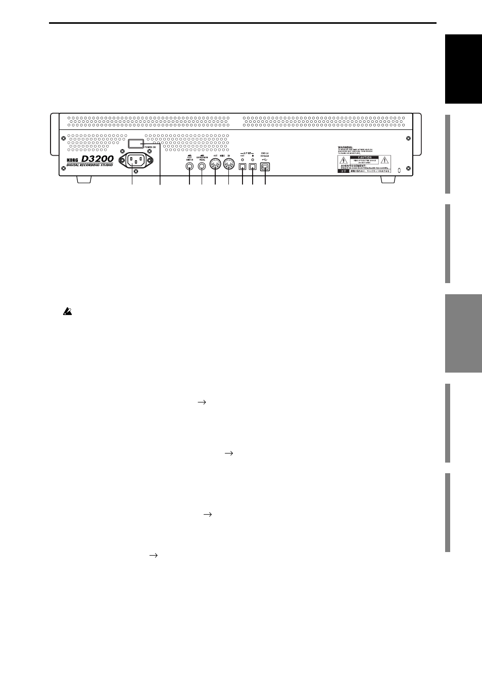 Rear panel | KORG D3200 User Manual | Page 21 / 200