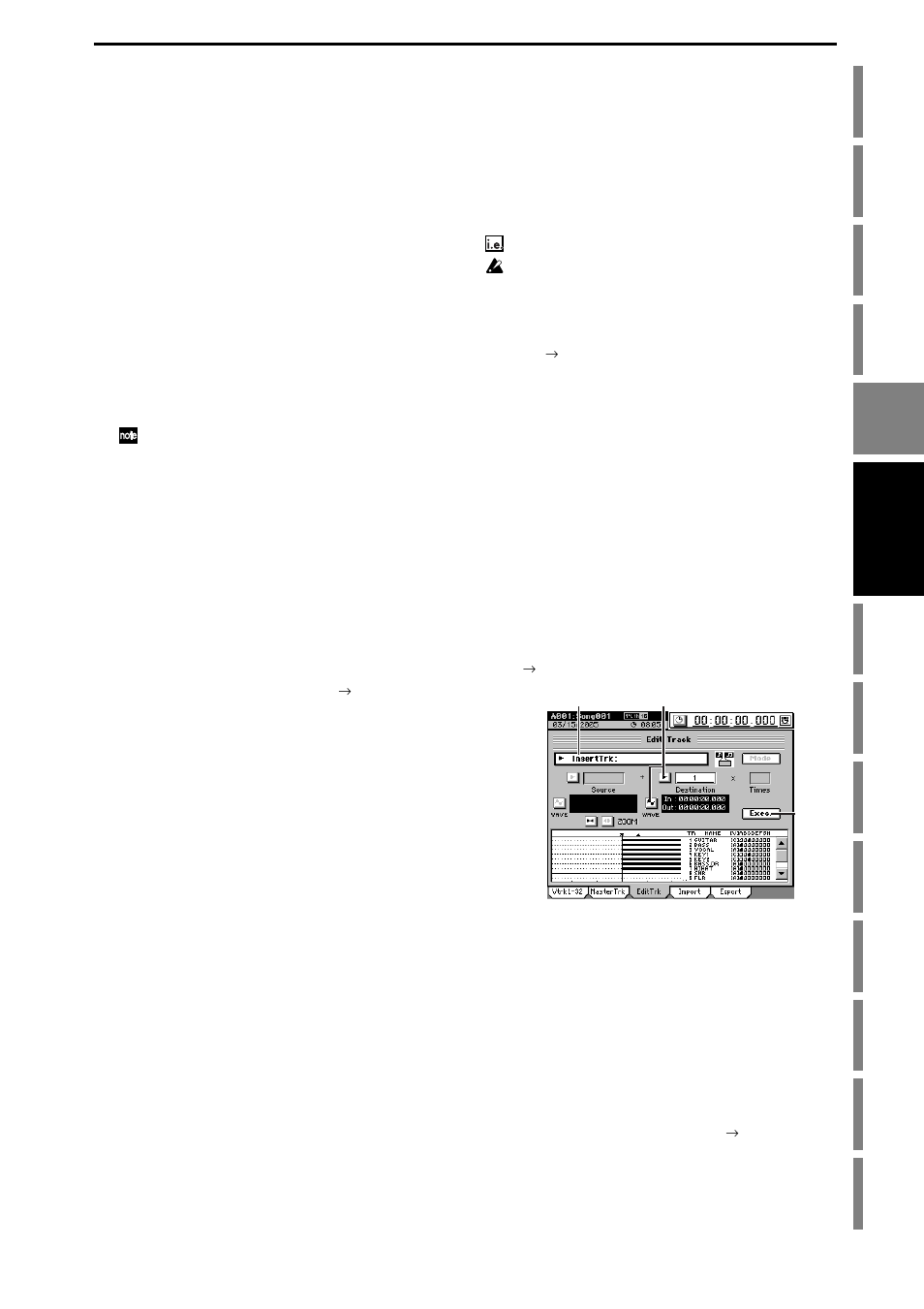 Insert blank space (inserttrk), Operation | KORG D3200 User Manual | Page 81 / 200