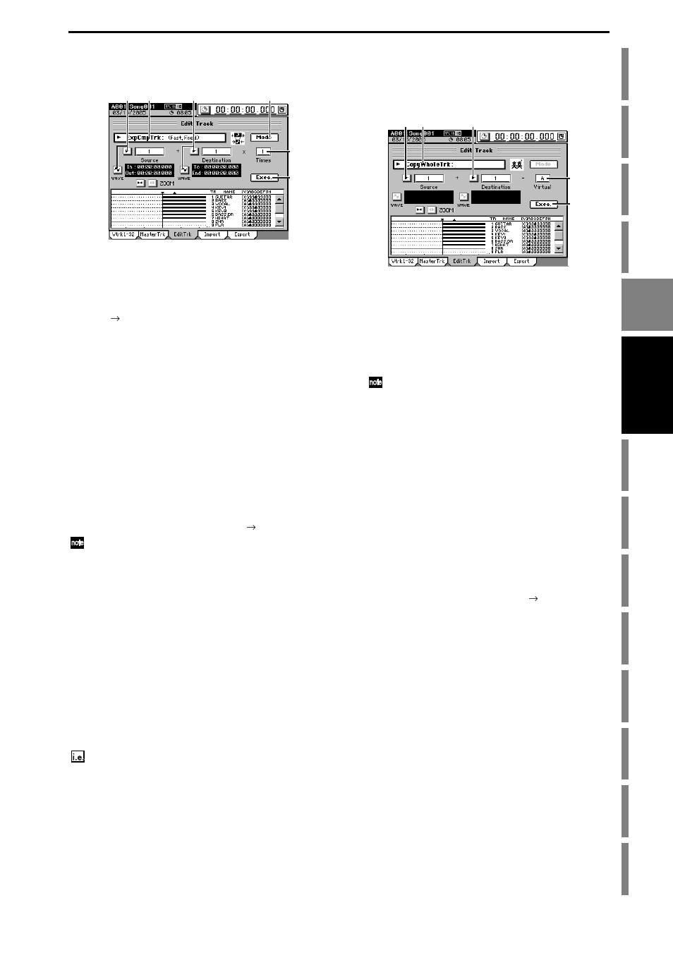 Copying to a virtual track, Operation | KORG D3200 User Manual | Page 85 / 200