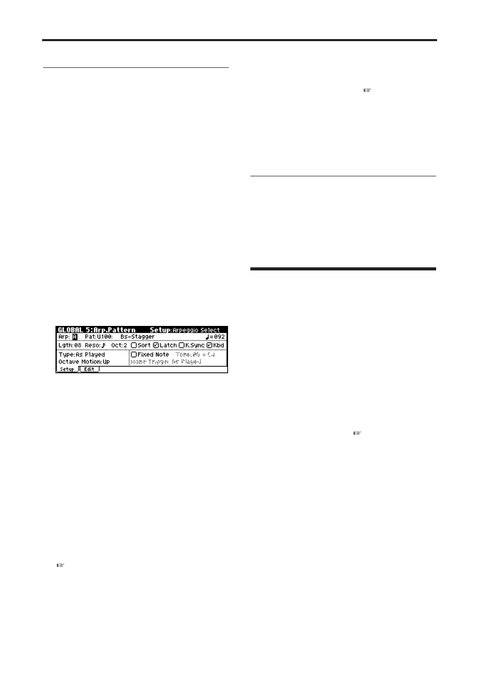 Saving a user arpeggio, Arpeggio patterns, P.104 | P.104), Assigning a name | KORG X50 User Manual | Page 110 / 132