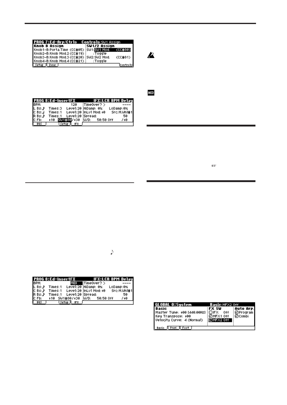 Saving edited effect settings, Bypassing the insert effect or the master effects | KORG X50 User Manual | Page 92 / 132