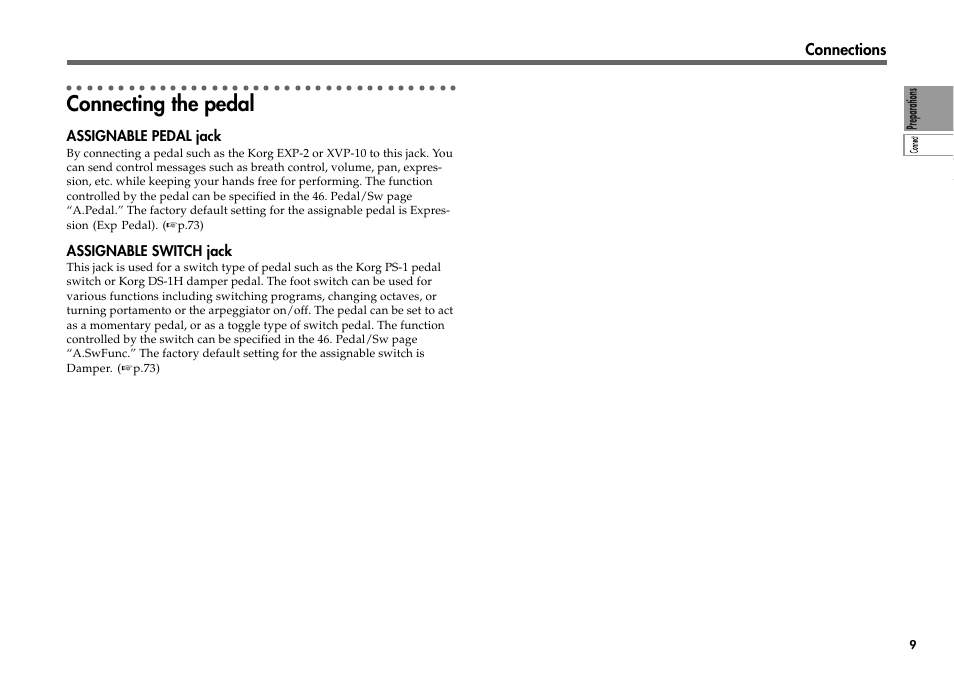 Connecting the pedal | KORG R3 User Manual | Page 15 / 94