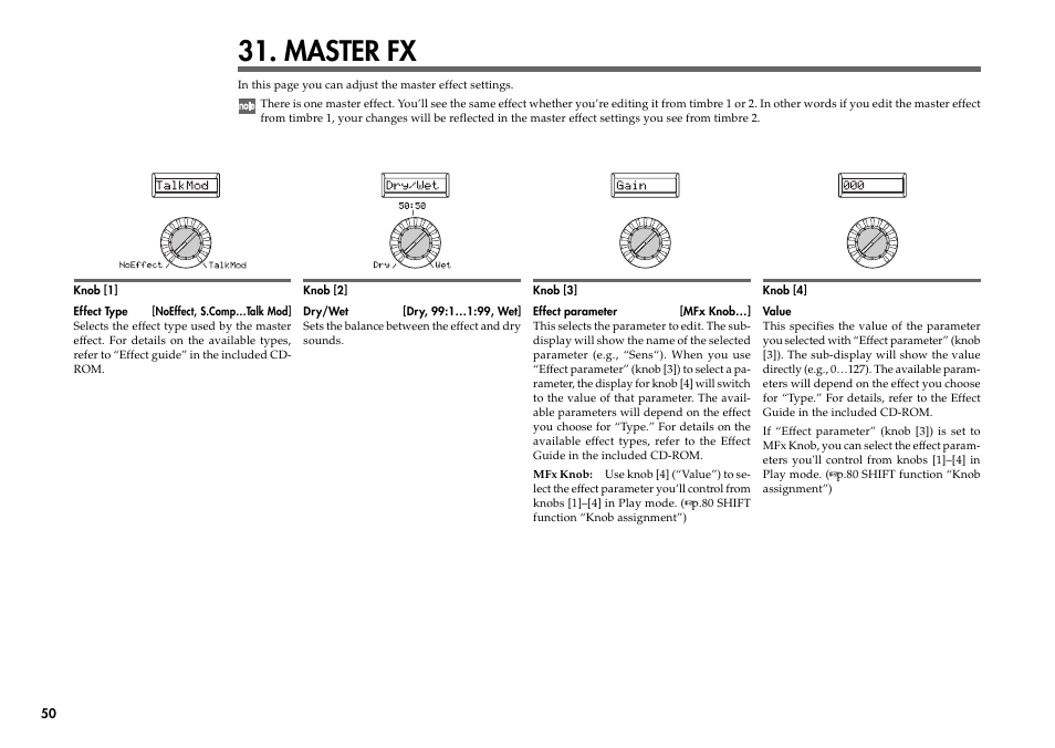 Master fx | KORG R3 User Manual | Page 56 / 94