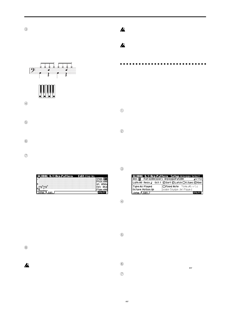 Dual arpeggiator editing | KORG TR Music Workstation Operation Guide 2E ii User Manual | Page 116 / 136
