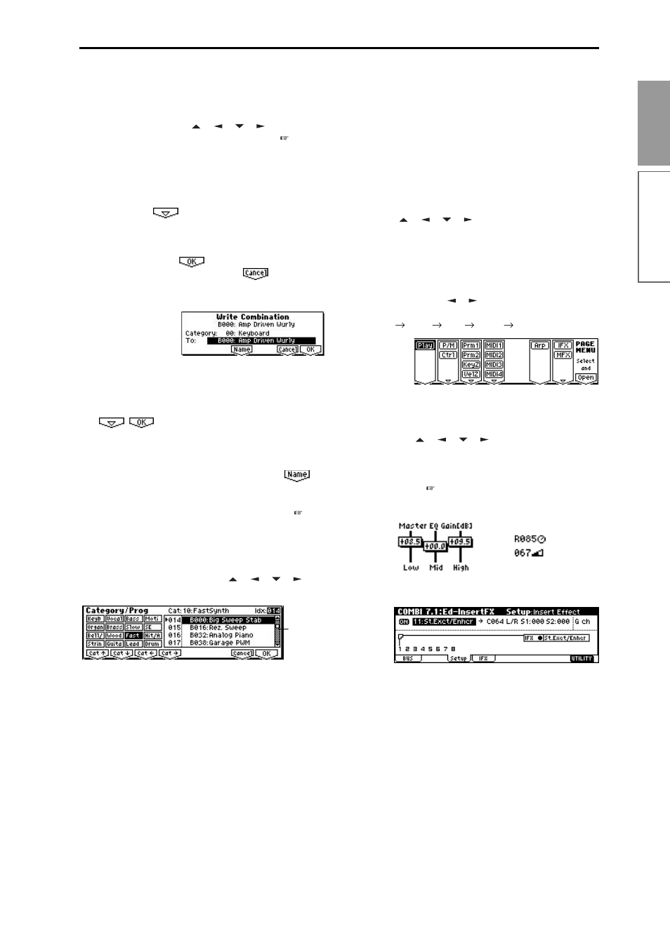 11 introduction, Dialog boxes, Function buttons 2 | Text dialog box, Scroll bar, Page menu, Other objects | KORG TR Music Workstation Operation Guide 2E ii User Manual | Page 17 / 136