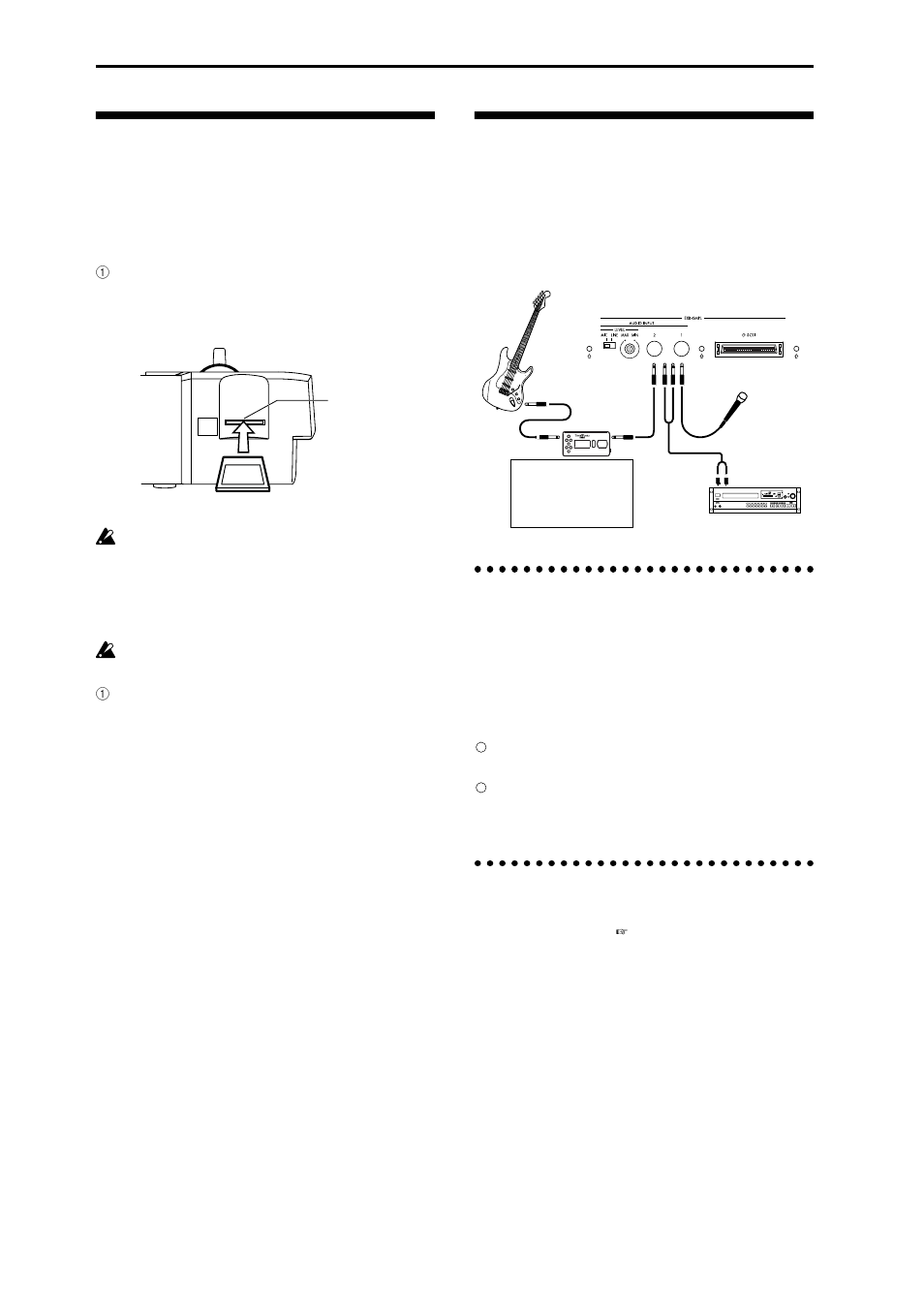 Inserting/removing a card in the sd card slot, Connecting separately sold options, Audio input connections | Scsi connections, Audio input connections 2. scsi connections, Refer to p.14 for details on inserting, r, P.14) | KORG TR Music Workstation Operation Guide 2E ii User Manual | Page 20 / 136