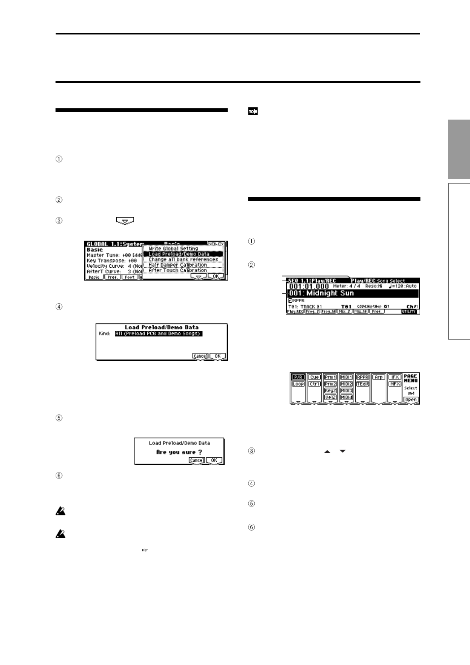 Listening to the demo songs, Loading demo playback data, 19 quick star t | KORG TR Music Workstation Operation Guide 2E ii User Manual | Page 25 / 136