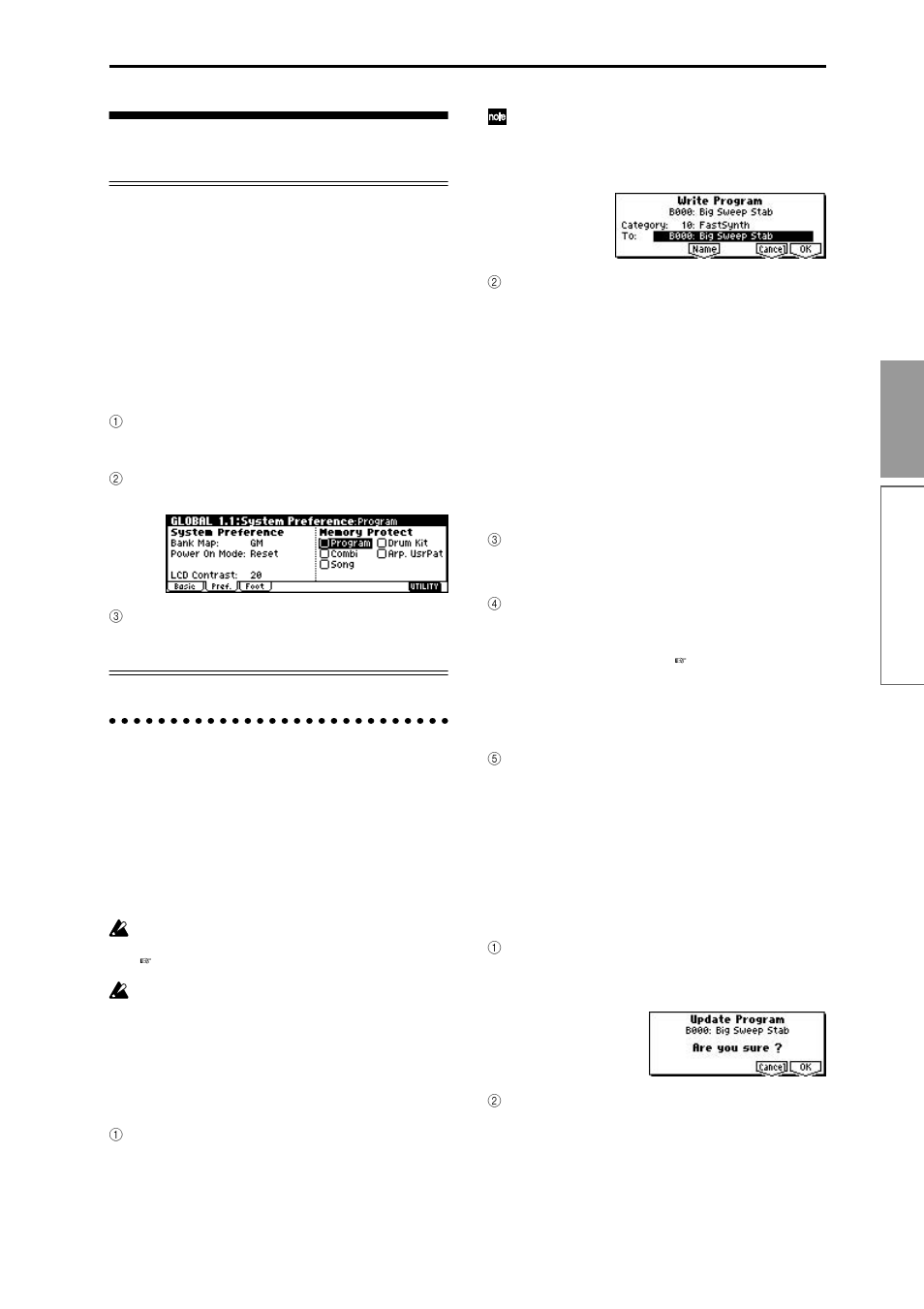 Writing to internal memory, Writing a program or combination, Written | P.43, 45), Write the program, P.43), Operation, 43 basic functions | KORG TR Music Workstation Operation Guide 2E ii User Manual | Page 49 / 136