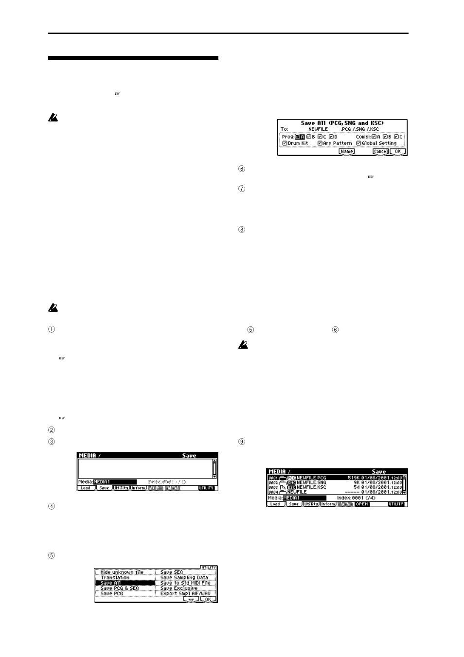 Saving on external media, P.46) | KORG TR Music Workstation Operation Guide 2E ii User Manual | Page 52 / 136