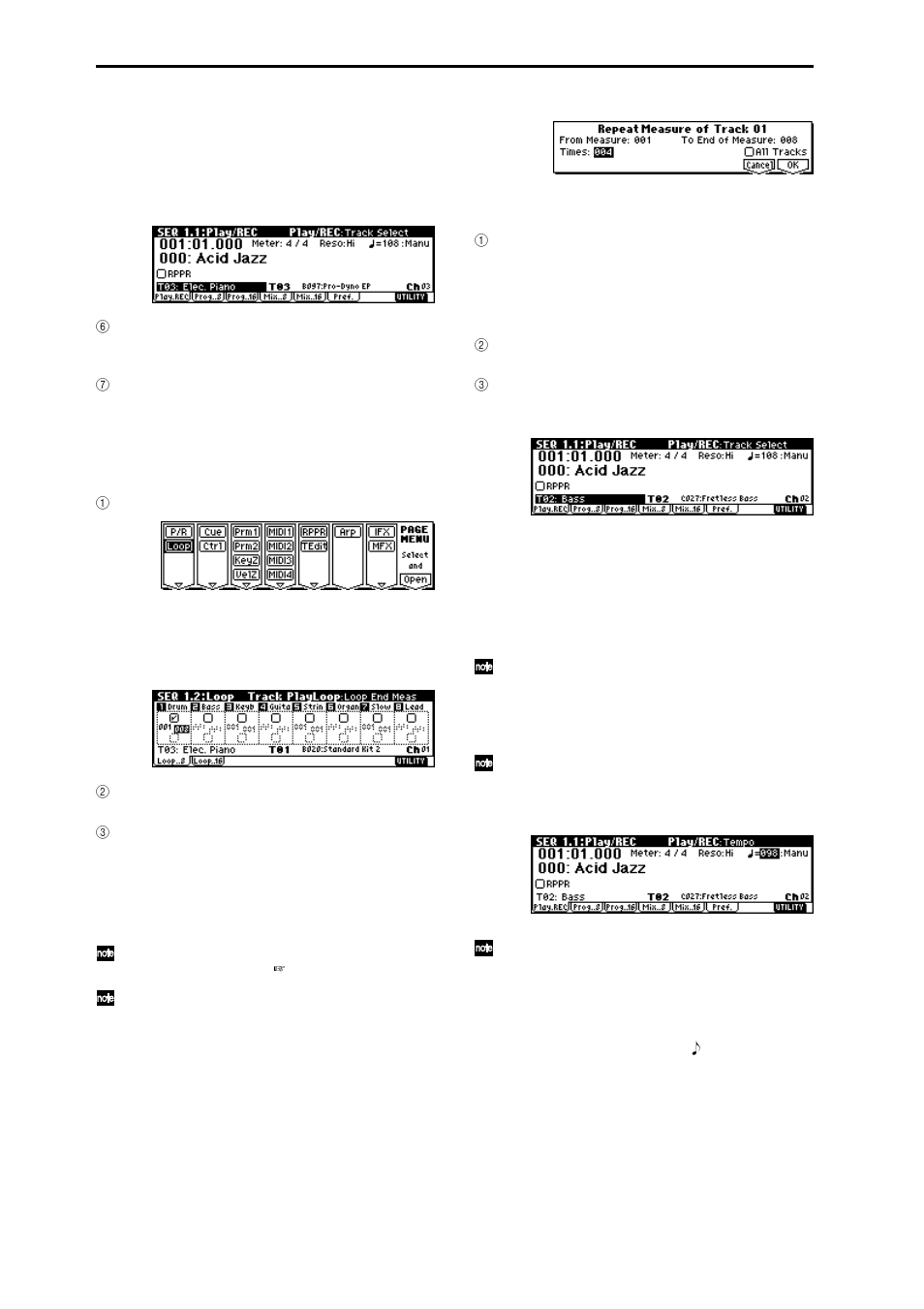 Recording the bass track | KORG TR Music Workstation Operation Guide 2E ii User Manual | Page 72 / 136