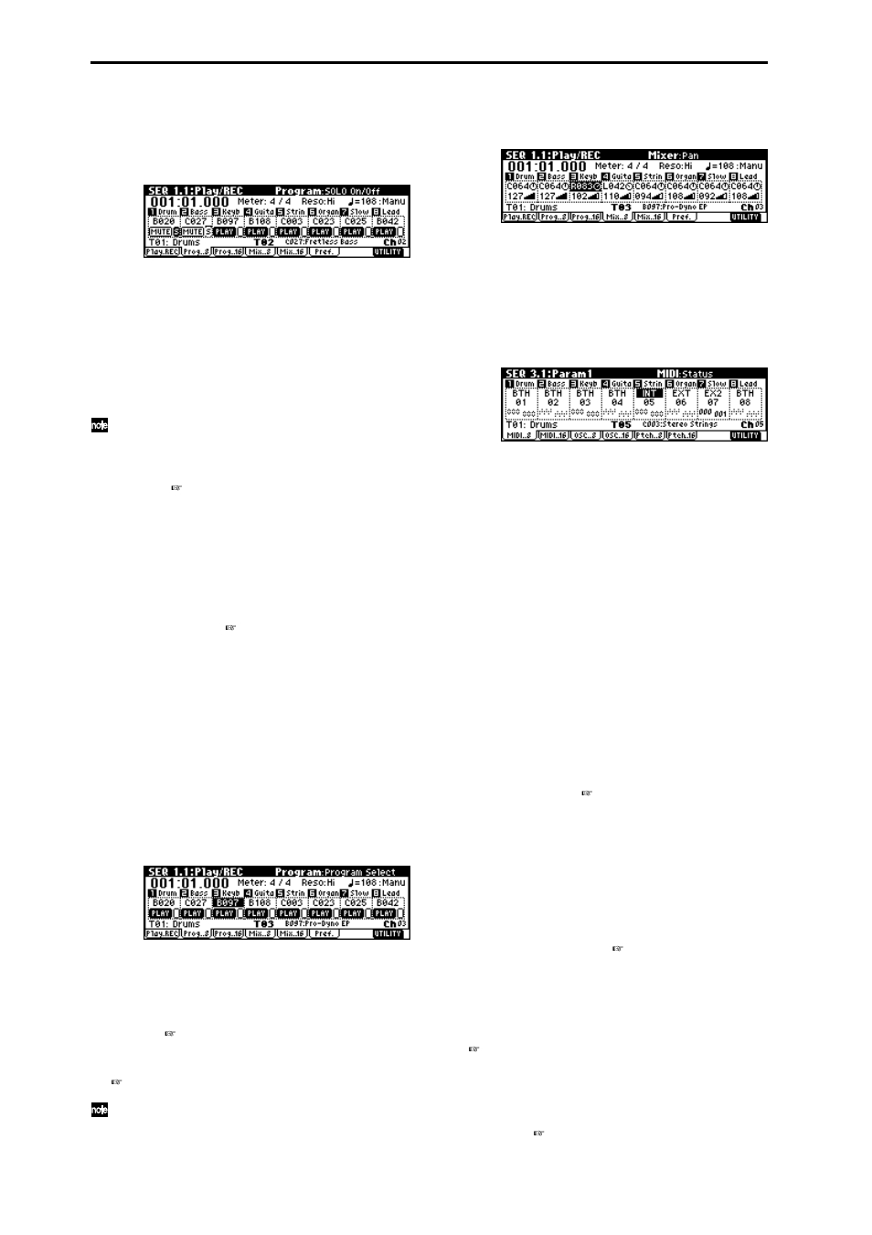 Locate] settings, Making track settings for a new song | KORG TR Music Workstation Operation Guide 2E ii User Manual | Page 76 / 136