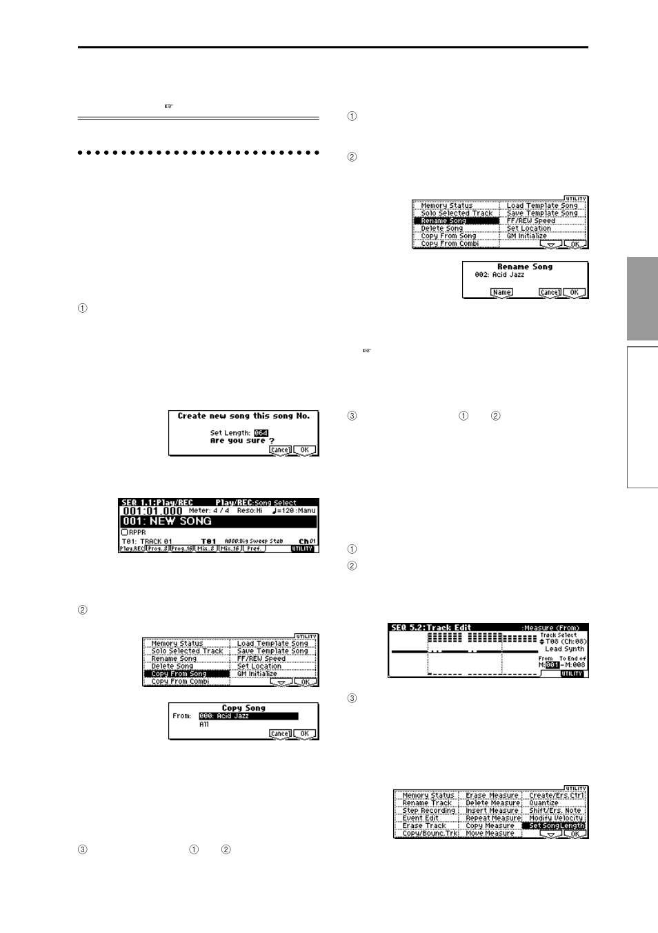 Song editing methods, 71 basic functions | KORG TR Music Workstation Operation Guide 2E ii User Manual | Page 77 / 136