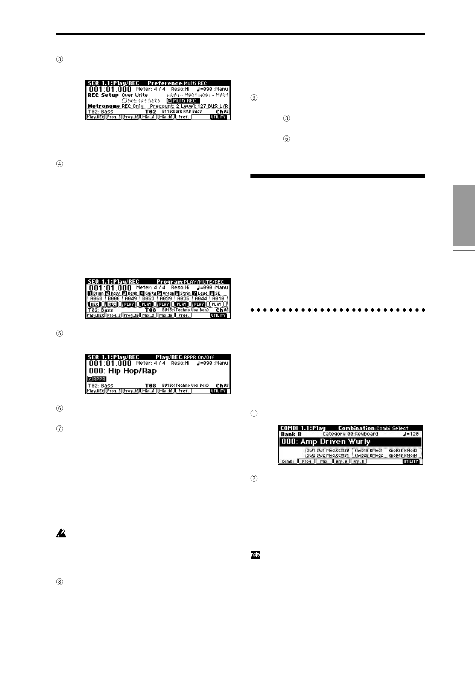 Recording the sound of a combination or program, Auto song setup function, P.77, pg p.52) | Recording the sound of a combi- nation or program, 77 basic functions | KORG TR Music Workstation Operation Guide 2E ii User Manual | Page 83 / 136