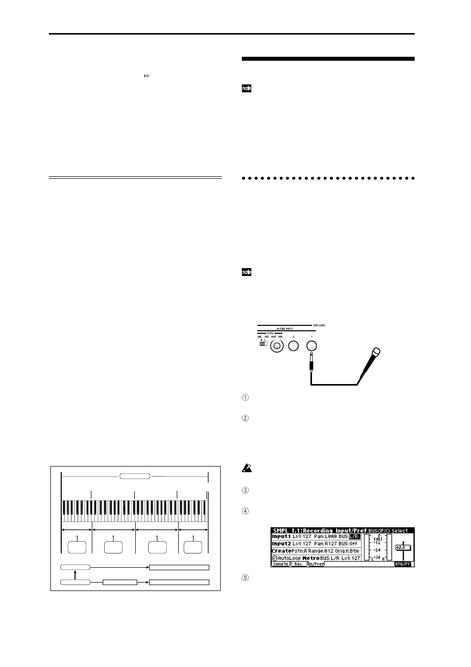 Sampling, Preparations for sampling, Multisamples | Connections and settings for a monaural source, Using multisamples | KORG TR Music Workstation Operation Guide 2E ii User Manual | Page 94 / 136