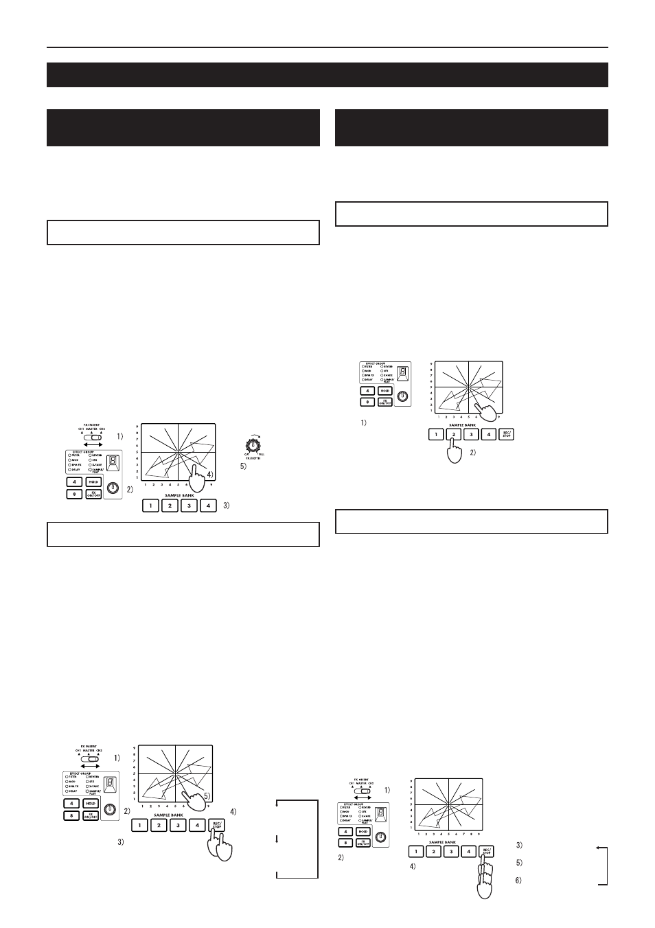 A propos des effets sample/play, Marche à suivre pour l'enregistrement, Marche à suivre pour la reproduction | KORG KM-2 User Manual | Page 16 / 35