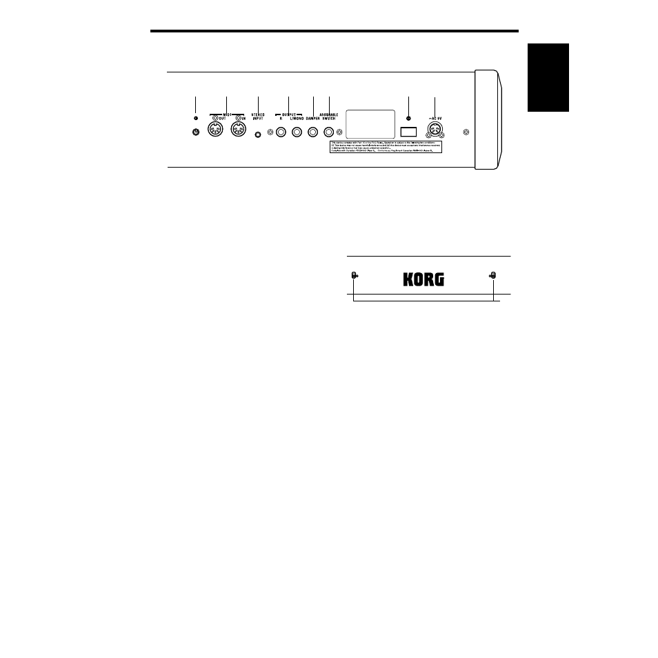 Rear panel | KORG SP-500 User Manual | Page 11 / 87