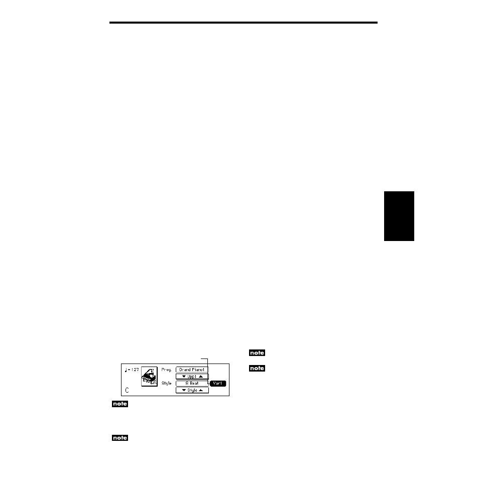 To change the variation, Adding an intro, To change the variation adding an intro | P.43 | KORG SP-500 User Manual | Page 43 / 87