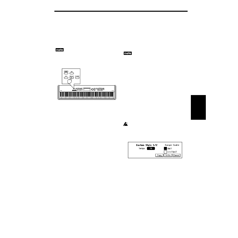 Reducing the number of parts in the accompaniment, Using the [user] rhythm style group, P.45 | KORG SP-500 User Manual | Page 45 / 87