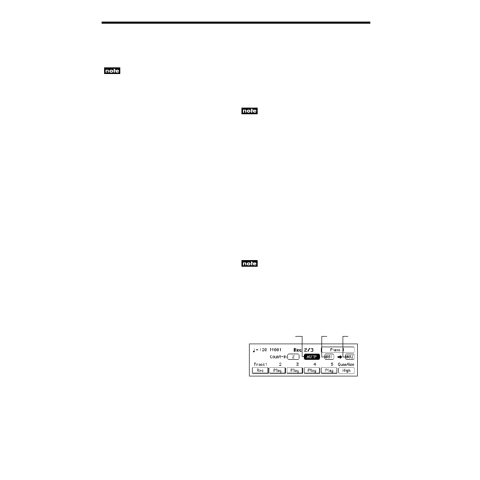 Recording from the middle of the song, Auto punch-in/out | KORG SP-500 User Manual | Page 54 / 87