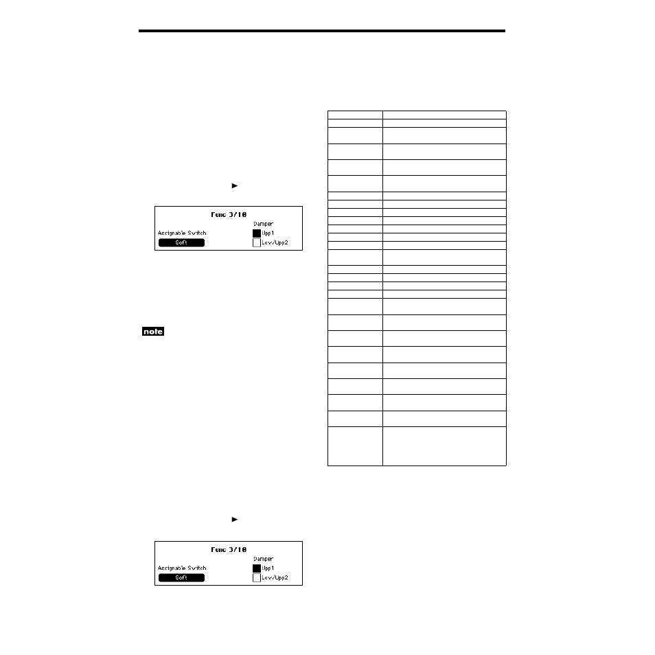 Using the pedals, Damper pedal settings for layer and split, Specifying the function of the assignable switch | KORG SP-500 User Manual | Page 66 / 87