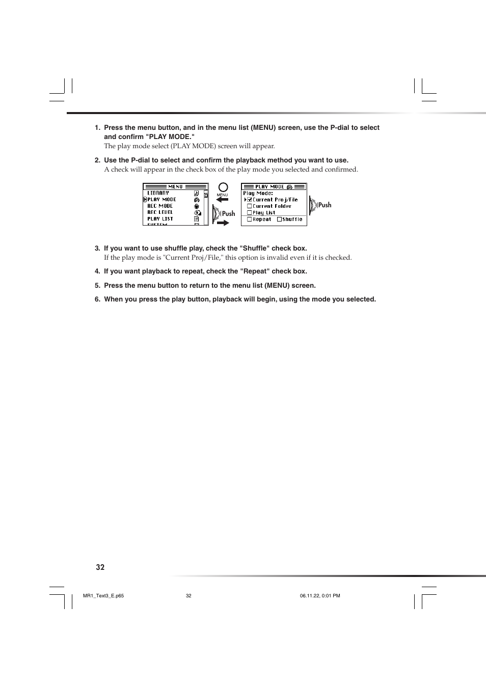 KORG MR-1 User Manual | Page 32 / 56