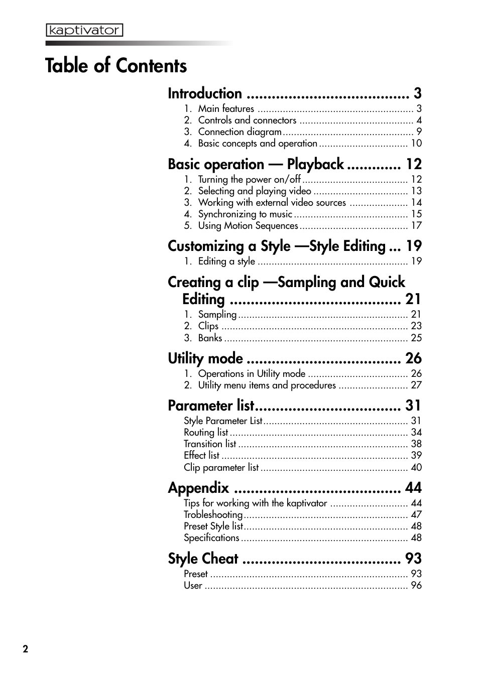 KORG Kaptivator KTV1 User Manual | Page 4 / 59