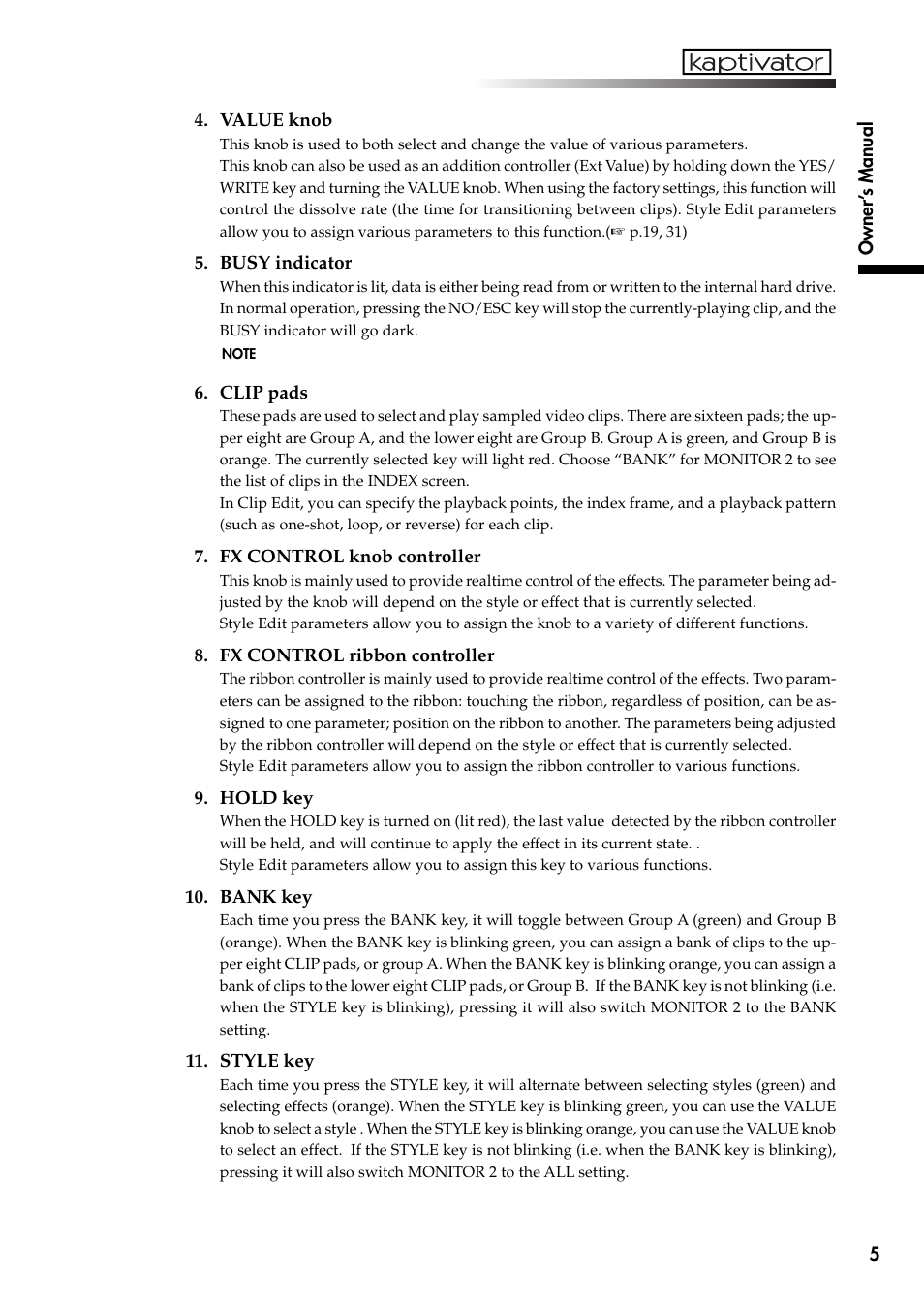 KORG Kaptivator KTV1 User Manual | Page 7 / 59