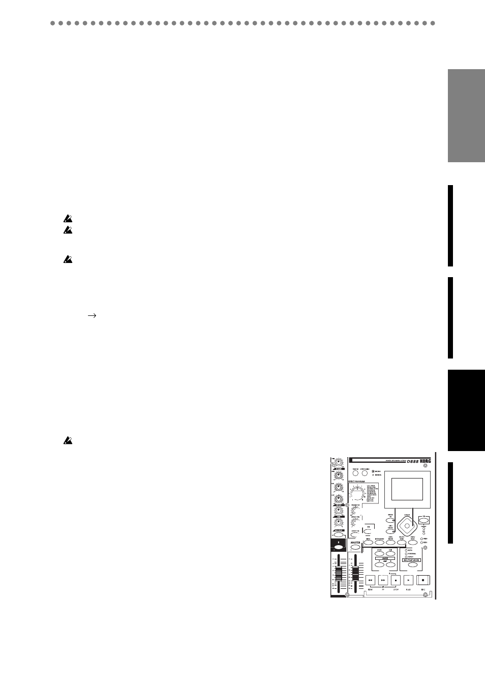 P.11) to turn on the phantom power | KORG D888 User Manual | Page 11 / 52