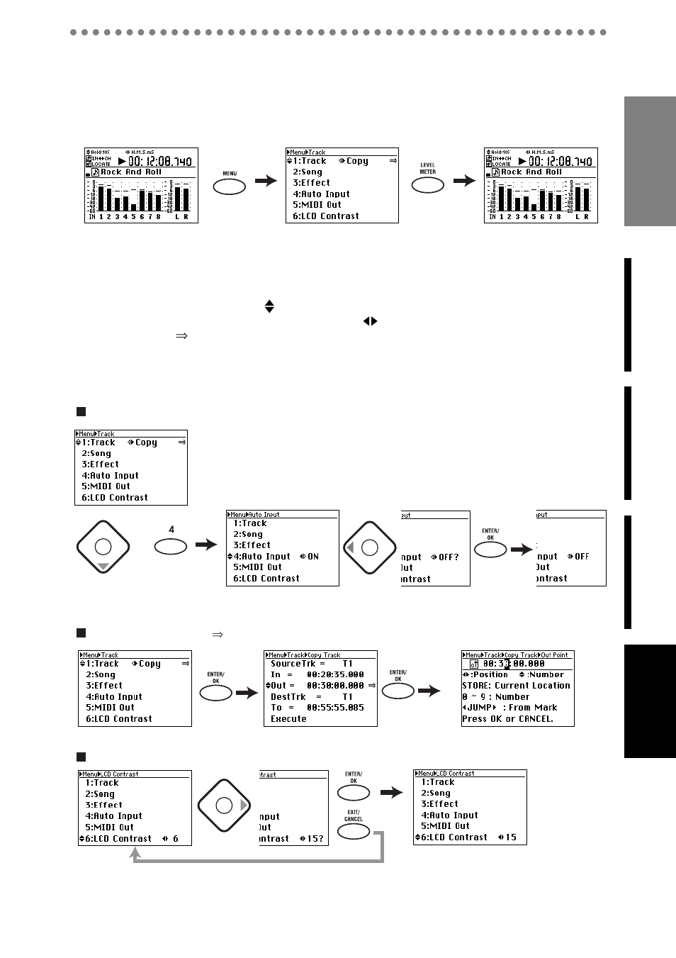 Screens and operations | KORG D888 User Manual | Page 13 / 52