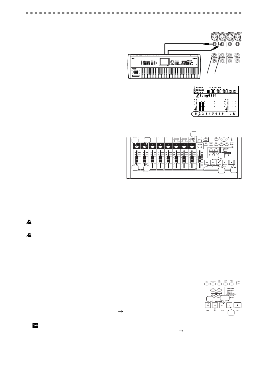 2. connecting your input device, 3. start recording, Playback | 1. listening to the playback | KORG D888 User Manual | Page 16 / 52