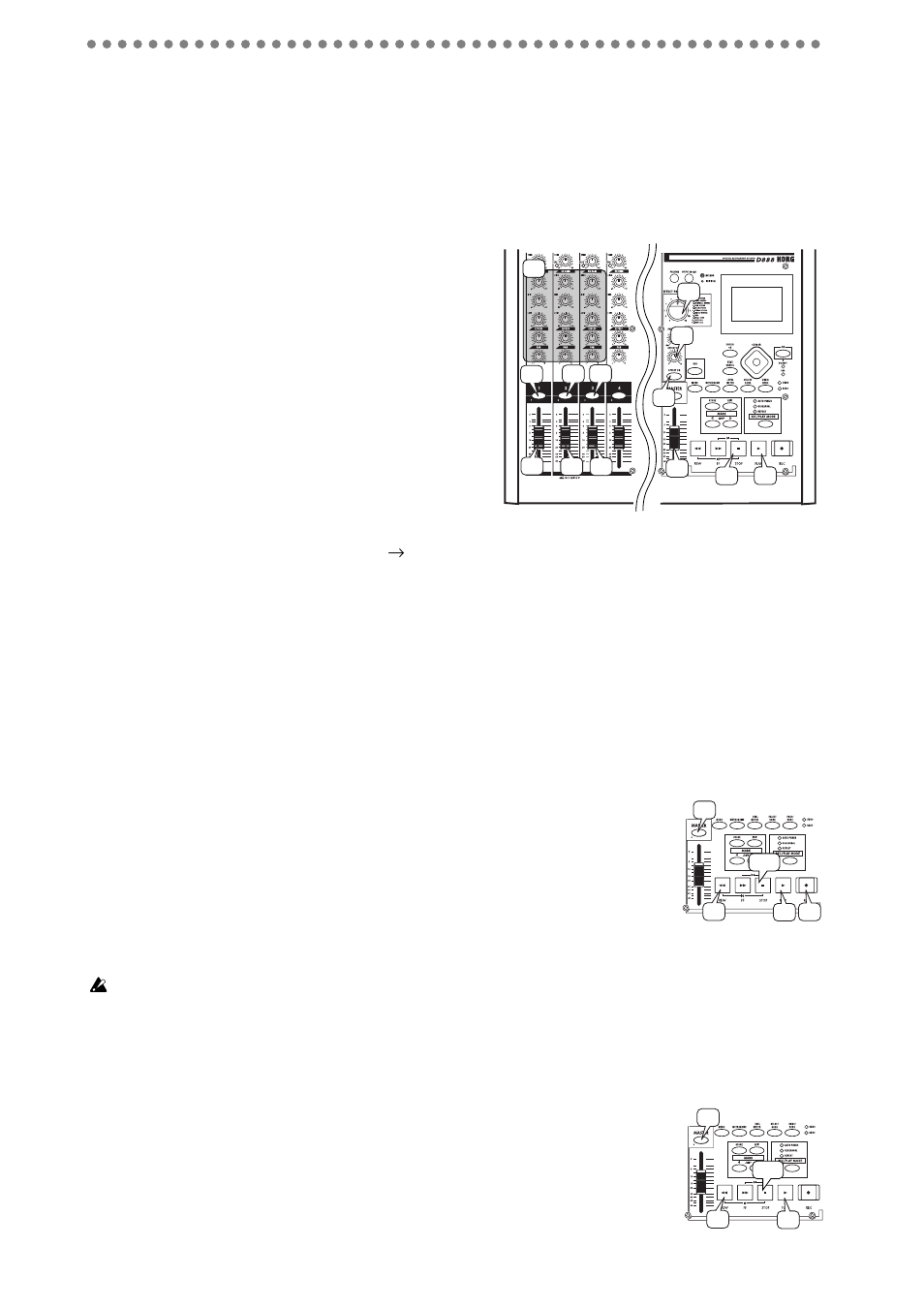 Mixdown and mastering, 1. adjusting the tone and volume of each track, 2. start recording | 3. listen to your song, 1. adjusting the tone and volume, Of each track, Mixdown and, Mastering | KORG D888 User Manual | Page 18 / 52