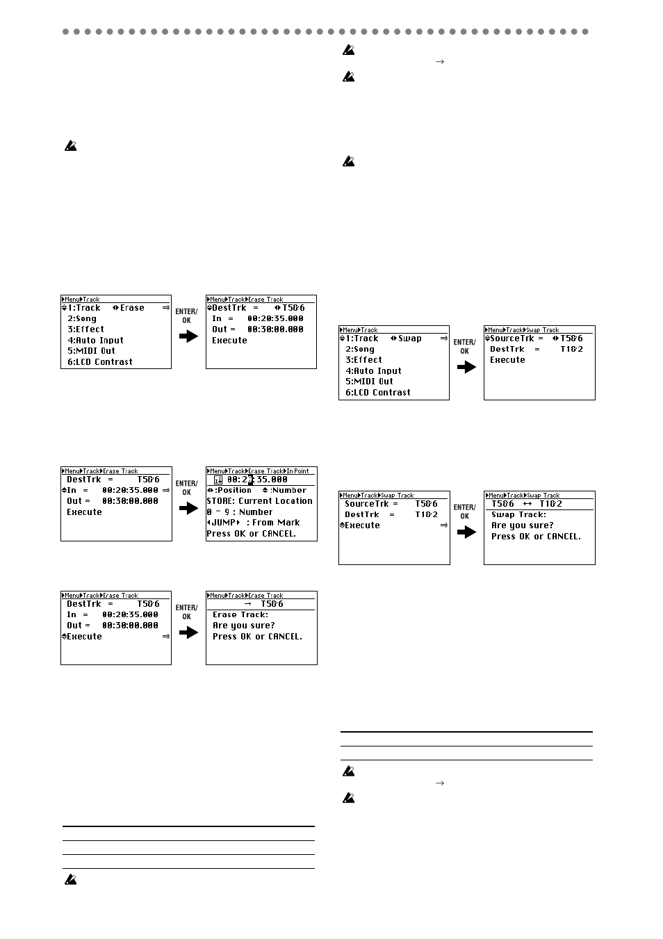 2. erase a track (erase), 3. exchanging tracks (swap), 38 2-2. erase a track (erase) | KORG D888 User Manual | Page 38 / 52